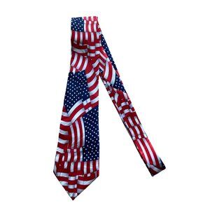 American Flag Patriotic Steven Harris Necktie Stars & Stripes Hand Made